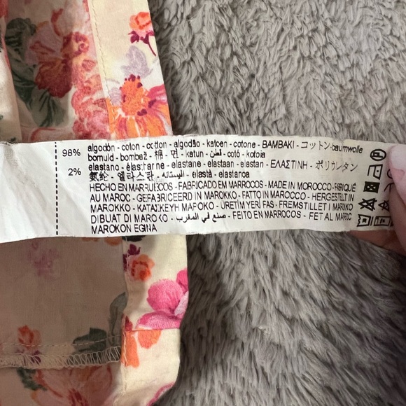 Zara Ivory Floral Dress with Balloon Sleeves - Picture 7 of 11